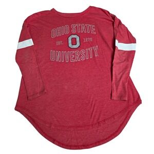 National Collegian Ohio State University Shirt Women Sm‎ Red Long Sleeve Graphic
